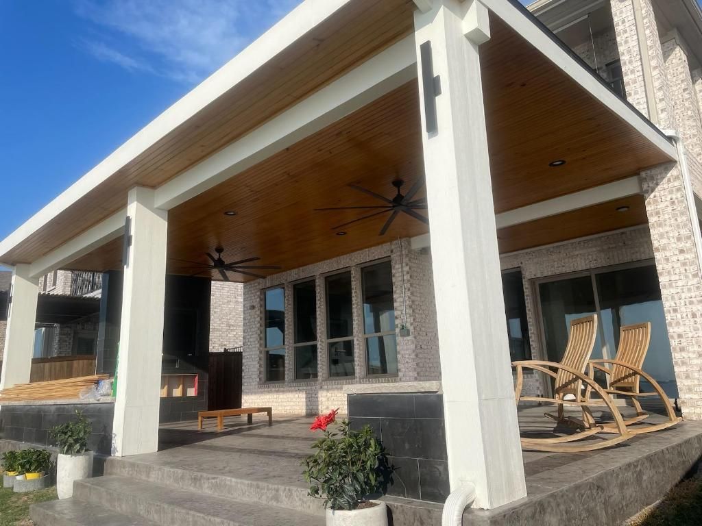 Covered patio built for a North Texas home