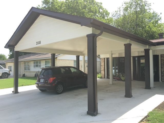 Metal carport frame and roof panels