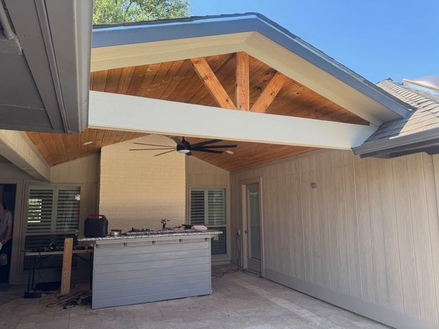 Custom patio cover project by Dynamo Home Improvements
