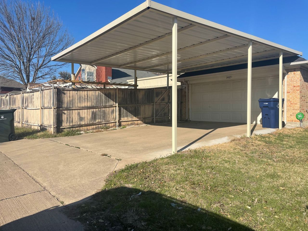 Custom metal carport project in the Dallas area